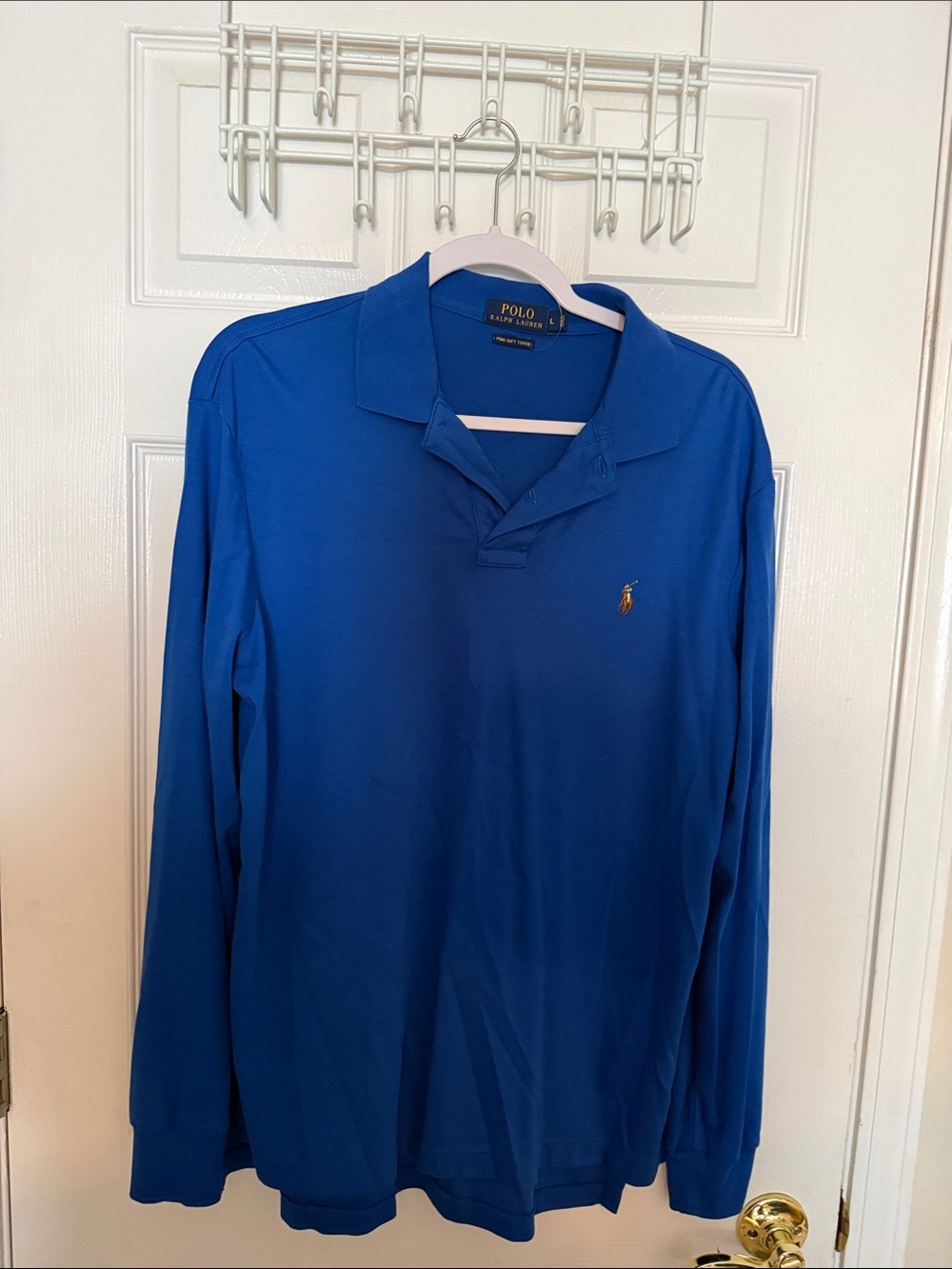 Ralph Lauren Long-Sleeve Polo Shirt in Royal Blue